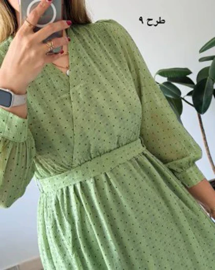 پیراهن حریر سرمه سری 11