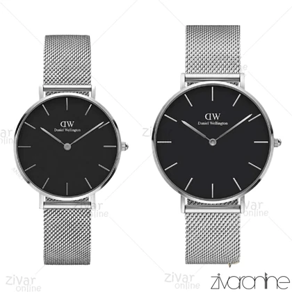 ست ساعت دنیل ولینگتون حصیری سیلور صفحه مشکی 103652