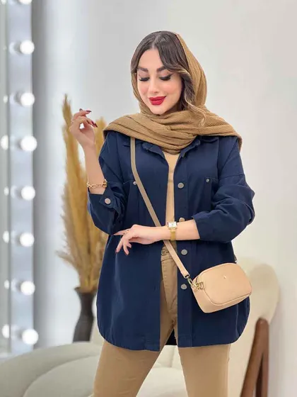 مانتو کتان دو جیب شاینا