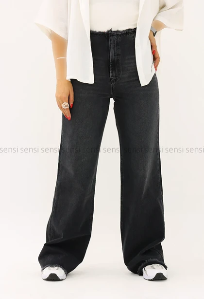 شلوار جین wide legلبه ریش کد1003049