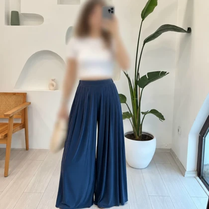 شلوار اویشو Oysho مدل Light Touch wide-leg trousers