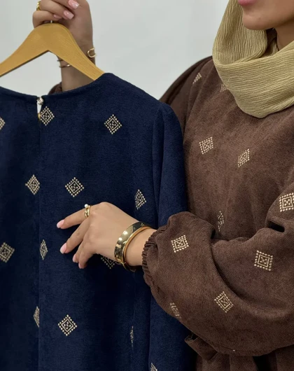 پیراهن مانتویی گلدوزی جیران