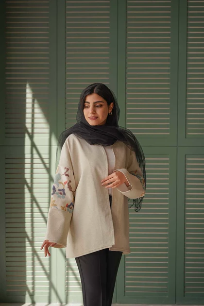 کت لینن زنانه سوزن دوزی هندی مدل هانا