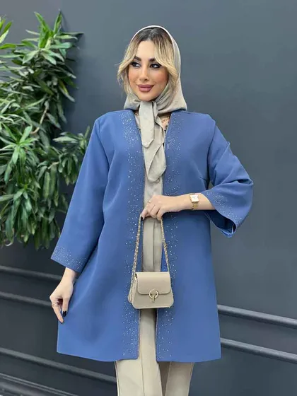 مانتو جلو باز نگین‌دار