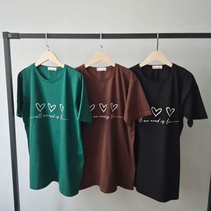 تیشرت لانگ سه قلب