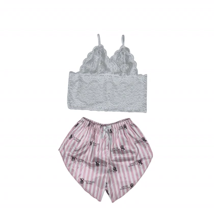 ست نیم‌تنه گیپور و شلوارک طرح ویکتوریا سکرت 132