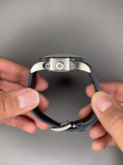 ساعت مچی آی دبلیو سی خلبانی کورنوگراف بند چرمی صفحه سرمه ای IWC Pilot