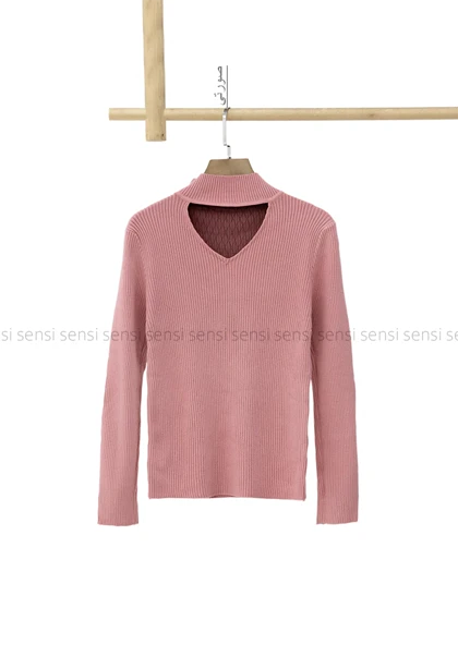 بلوز بافت یقه تور کد1004714