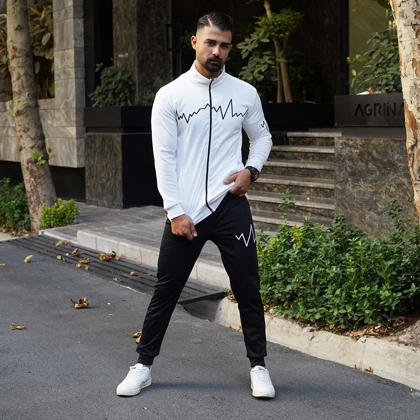 ست سویشرت شلوار مردانه سفید مدل EKO ویژه