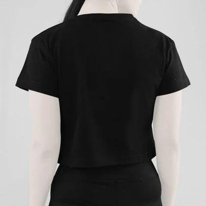 کراپ آستین کوتاه ورزشی زنانه جیم شارک مدل PB-4L1188 مشکی