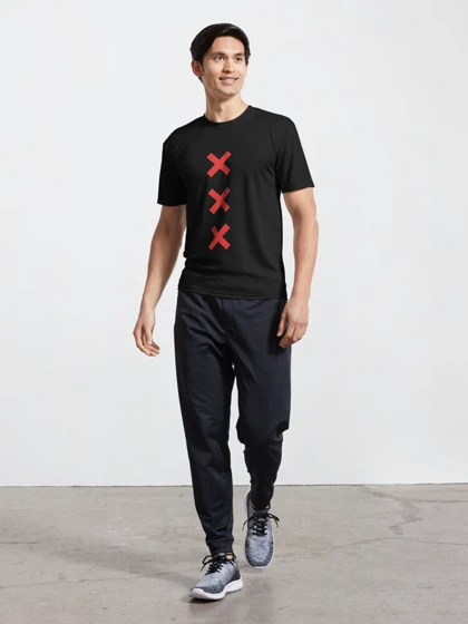 تیشرت لانگ ورزشی آژاکس | تیشرت لانگ Ajax طرح 3 Crosses of football کد 147669