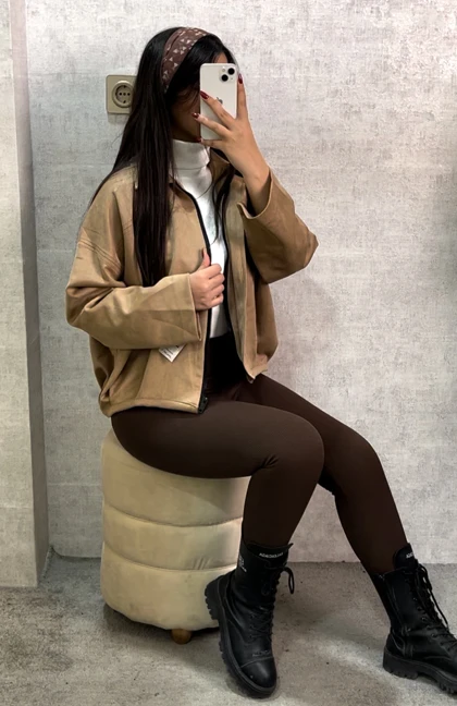 بامبر جیر زنانه کوتاه فری سایز قد 55