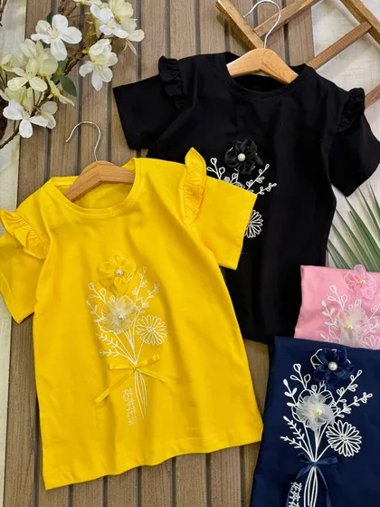 تیشرت گل مرواریدی