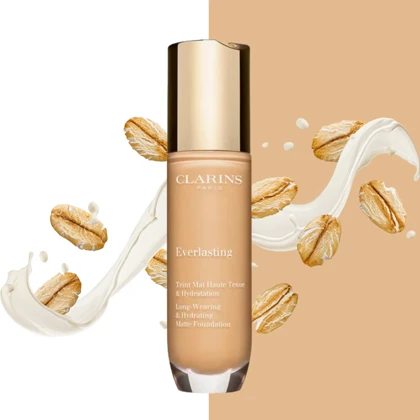 کرم پودر صورت کلارنس مدل Everlasting شماره 105.5W مناسب انواع پوست حجم 30 میلی‌لیتر