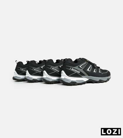 کفش کتانی بزرگ پا مشکی خاکستری I-Runner
