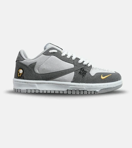 کفش کتانی مردانه طوسی سفید نایک NIKE travis scott