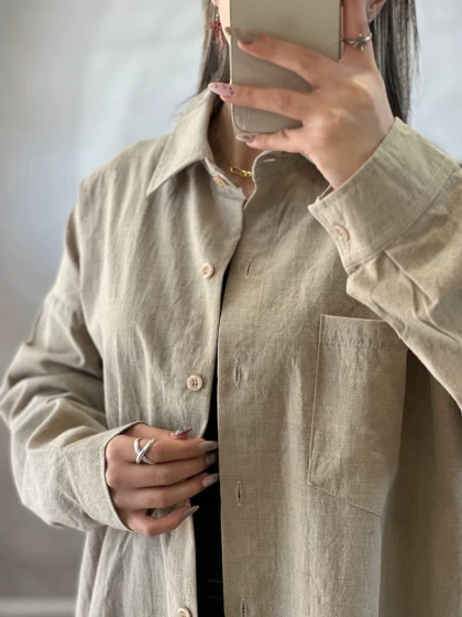 شومیز لینن تک جیب آرامیس