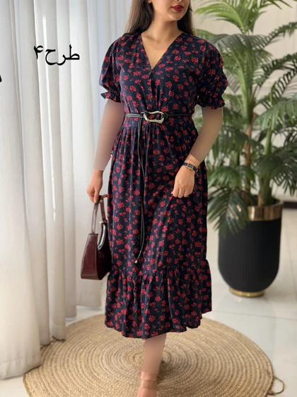 پیراهن بلند تمام نخ مدل ملورا کد2614