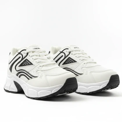 کفش کتانی مدل بوگاتو سفید مشکی کد 295003