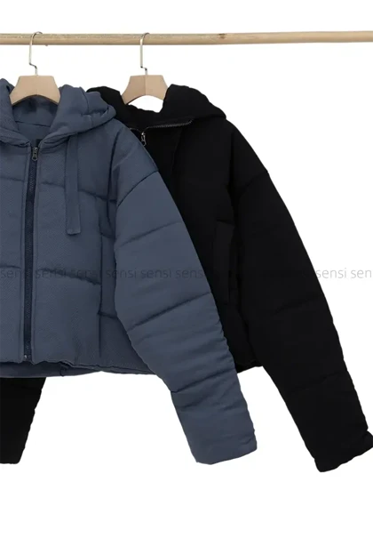 کاپشن کوتاه کتان کج راه کد1004769