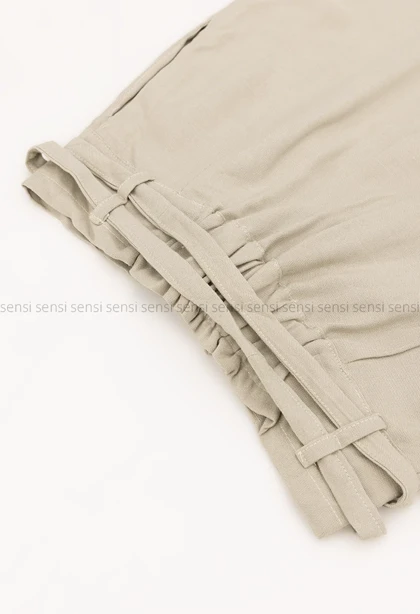 شلوار دوکمر لینن دوپیله کد1004437