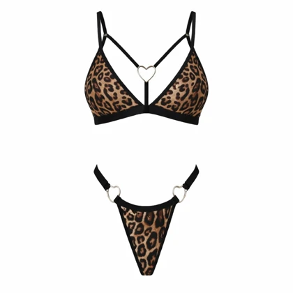 ست پلنگی قلبی 2 تکه برند ولنتاین کد 023