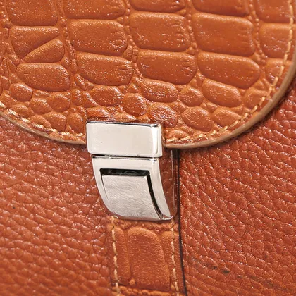 کیف رودوشی چرمی مدل ترکیبی قفل فانتزی آذین