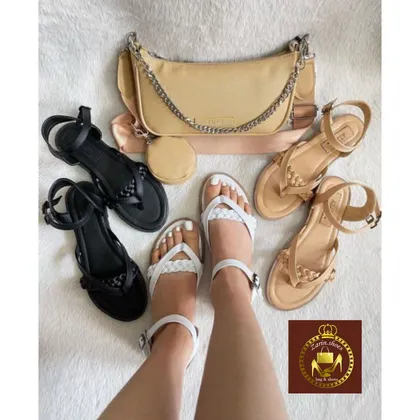 صندل زنانه مدل انگشتی بافتی