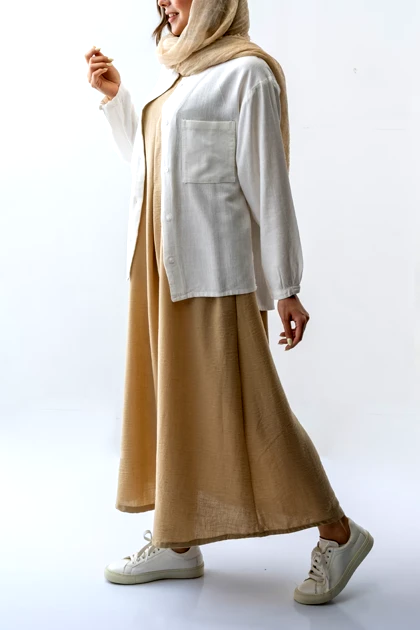 شومیز باکسی یقه گرد جیب‌دار زنانه