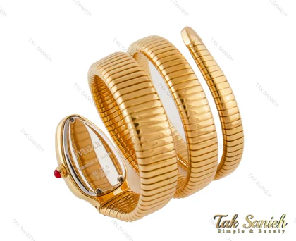 ساعت بولگاری زنانه ماری طلایی سفید نگین‌دار Bvlgari-3990-L