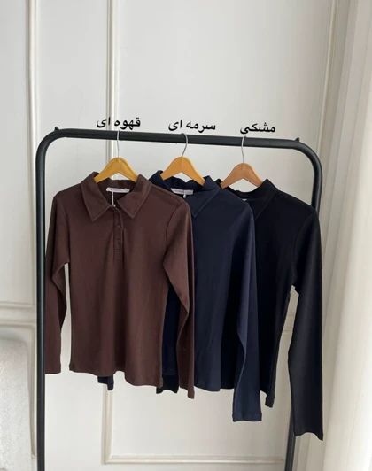 بلوز فانریپ یقه سه دکمه نیلا کد DS-0108