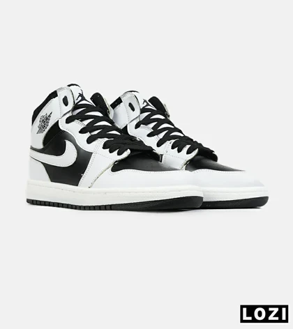 کفش کتانی مردانه و زنانه ساق‌دار سفید مشکی NIKE jordan 1 مدل 8481