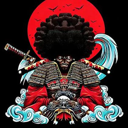 تیشرت لانگ انیمه AFRO SAMURAI افرو سامورایی Afro Samurai - Retro Vintage logo کد 185862