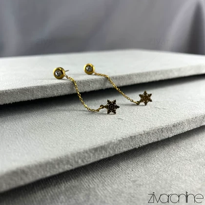 گوشواره زنانه دوتایی دونه برف 20395