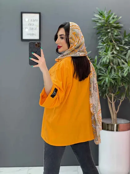 مانتو لینن آستین پاکتی جیب پاگن
