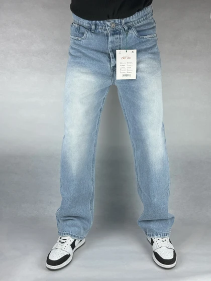 شلوار نیم بگ مردانه آبی ساده 19