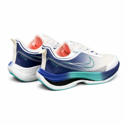 کفش کتانی مردانه مدل نایکی ورزشی با زیره بست سفید سبز آبی NIKE New
