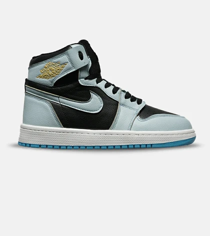 کفش کتانی مردانه و زنانه ساق‌دار مشکی آبی NIKE jordan 1 مدل 8343