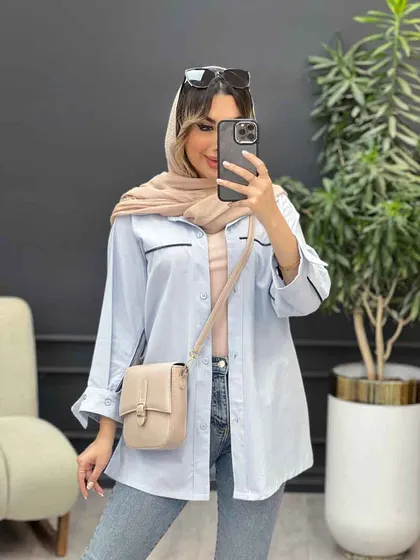 مانتو زیپ نما آستین دو دکمه