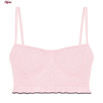 ست شورت و نیم‌تنه زنانه مدل فنردار رنگ صورتی ماییلدا کد 5432-606