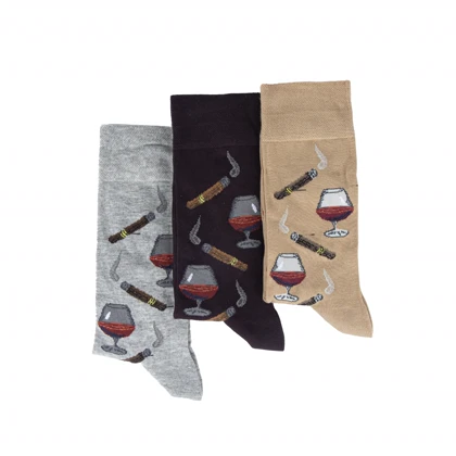 جوراب ساق بلند طرحدار مردانه مدل me3665