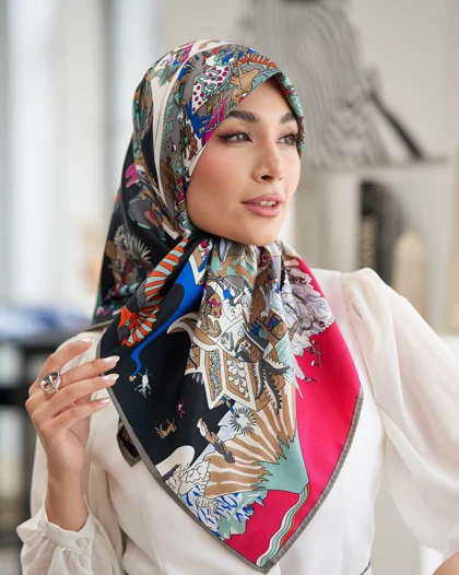 روسری ابریشم توییل تک‌رنگ (قواره 100) 30283