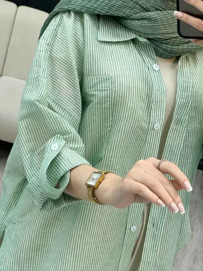شومیز راه راه دو جیب نیلا