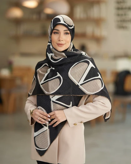 روسری ابریشم ژاکارد قواره 140 30201