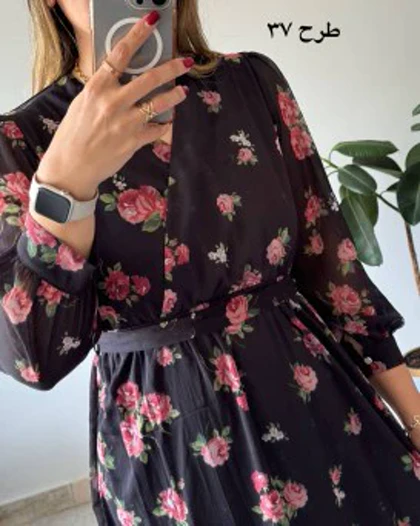 پیراهن حریر سرمه سری 11