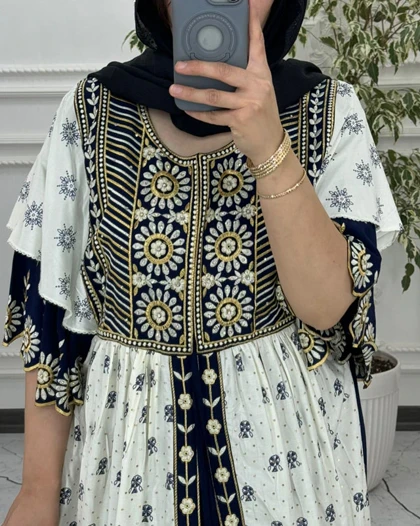 پیراهن ساحلی منجق دوزی هندی 6011