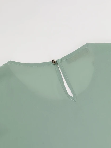 بلوز زنانه کرپ حریر آستین کلوش پلیسه 40103