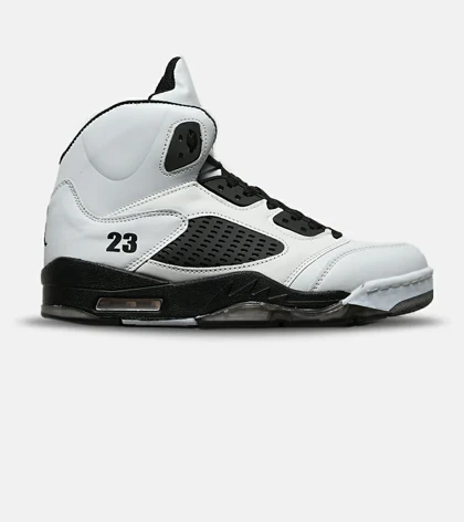 کتانی ساق‌دار مردانه سفید مشکی Nike air jordan 5 مدل 8294