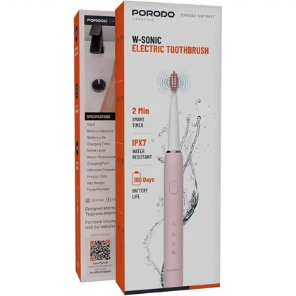 مسواک برقی سونیک پورودو Porodo مدل PDLFST905WH ضدآب