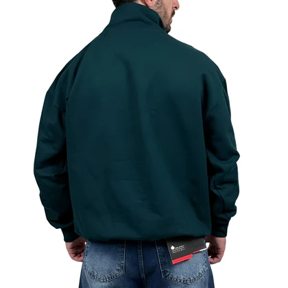 دورس مردانه یقه نیم زیپ سبز طرح ساده